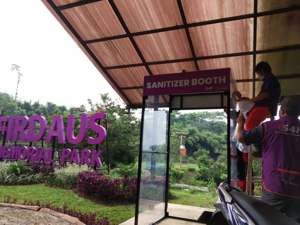 fmp, firdaus memorial park, booth sanitizer, disinfektan