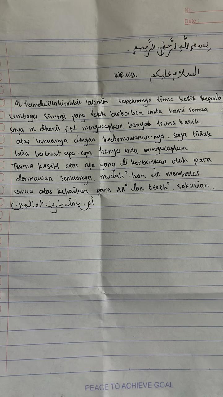 Surat cinta dari Ponpes Takwinul Ummah